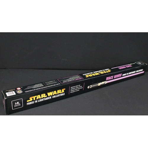 66 - Star Wars - Boxed Master Replicas SW-206 Mace Windu Force FX Lightsaber Collectible, complete with a... 