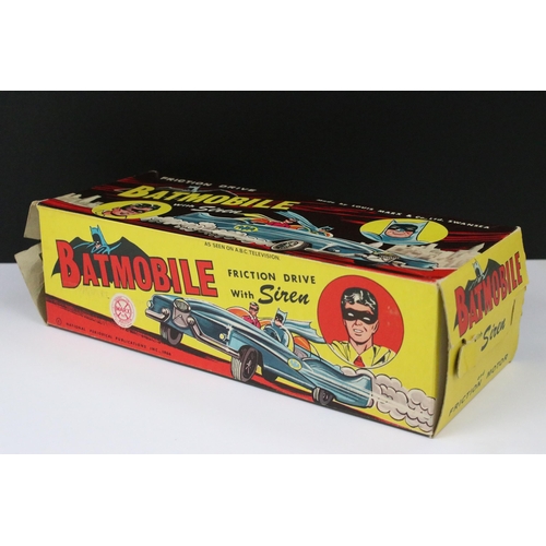 1 - Original boxed Louis Marx Friction Drive Batmobile with Batman & Robin figures, scarce model circa 1... 