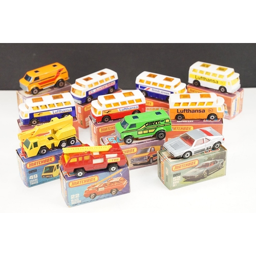 100 - 11 Boxed Matchbox 75 Series diecast models to include 6 x Superfast 65 Airport Coach (all colour or ... 