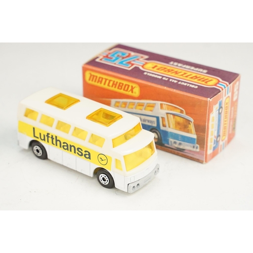 100 - 11 Boxed Matchbox 75 Series diecast models to include 6 x Superfast 65 Airport Coach (all colour or ... 