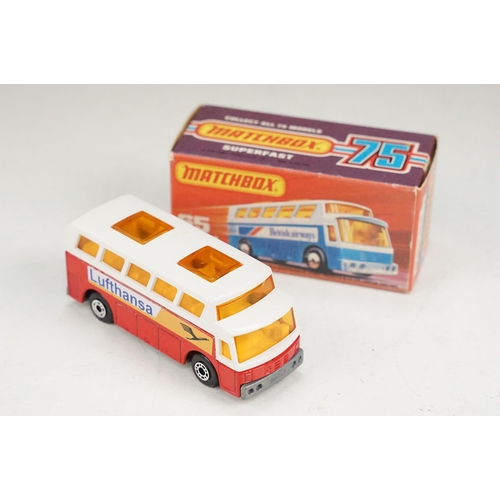 100 - 11 Boxed Matchbox 75 Series diecast models to include 6 x Superfast 65 Airport Coach (all colour or ... 