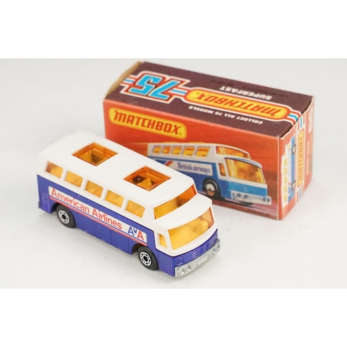 100 - 11 Boxed Matchbox 75 Series diecast models to include 6 x Superfast 65 Airport Coach (all colour or ... 