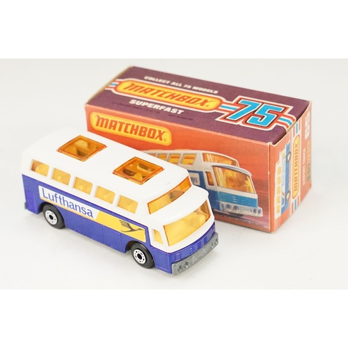 100 - 11 Boxed Matchbox 75 Series diecast models to include 6 x Superfast 65 Airport Coach (all colour or ... 