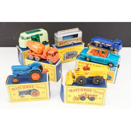 102 - Seven boxed Matchbox 75 Series diecast models to include 74 Mobile Canteen (paint chips) 34 Volkswag... 