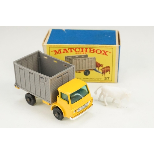 104 - 11 Boxed Matchbox 75 Series diecast models to include 62 TV Service Van, 37 Cattle Truck with figure... 