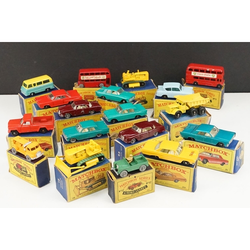 105 - 18 Boxed Matchbox 75 Series diecast models to include 7 Ford Anglia, 6 Euclid Quarry Truck, 2 x 53 M... 