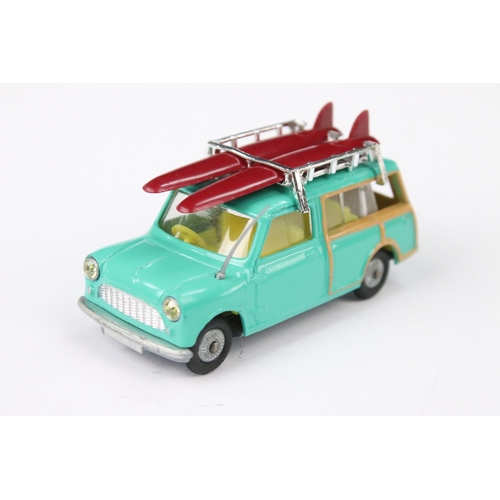 12 - Boxed Corgi 485 Surfing with the BMC Mini Countryman diecast model with surfer figure and 2 x surfbo... 