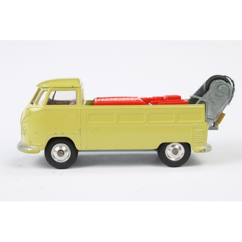 14 - Boxed Corgi 490 Volkswagen Breakdown Truck diecast model in avocado green, missing hook otherwise ex... 