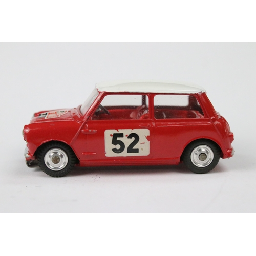 21 - Boxed Corgi 321 Monte Carlo BMC Mini Cooper S diecast model in red with white roof, race number 52, ... 