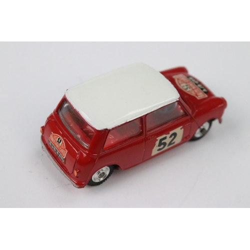 21 - Boxed Corgi 321 Monte Carlo BMC Mini Cooper S diecast model in red with white roof, race number 52, ... 