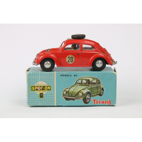 25 - Boxed Triang Spot On 195 Volkswagen diecast model in red, with paperwork, white interior, spun hubs,... 