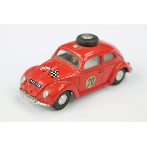 25 - Boxed Triang Spot On 195 Volkswagen diecast model in red, with paperwork, white interior, spun hubs,... 