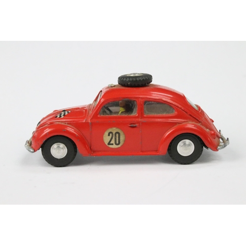 25 - Boxed Triang Spot On 195 Volkswagen diecast model in red, with paperwork, white interior, spun hubs,... 