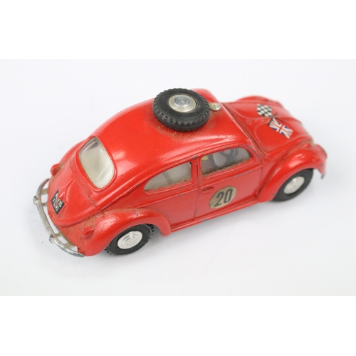 25 - Boxed Triang Spot On 195 Volkswagen diecast model in red, with paperwork, white interior, spun hubs,... 