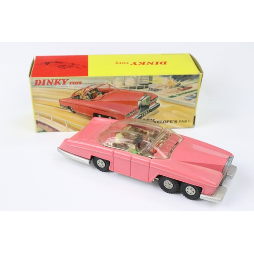 27 - Boxed Dinky 100 Lady Penelope's Fab 1 diecast model in pink, with 4 x harpoons and 1 x rocket, both ... 