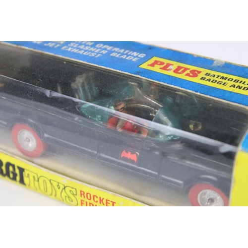 30 - Boxed Corgi 267 Rocket Firing Batmobile diecast model with both Batman & Robin figures, with red whe... 