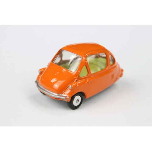 31 - Boxed Corgi 233 Heinkel Economy Car By Special Request diecast model in orange with pale yellow inte... 