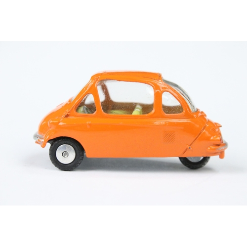 31 - Boxed Corgi 233 Heinkel Economy Car By Special Request diecast model in orange with pale yellow inte... 