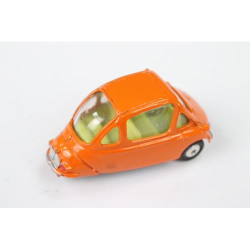 31 - Boxed Corgi 233 Heinkel Economy Car By Special Request diecast model in orange with pale yellow inte... 