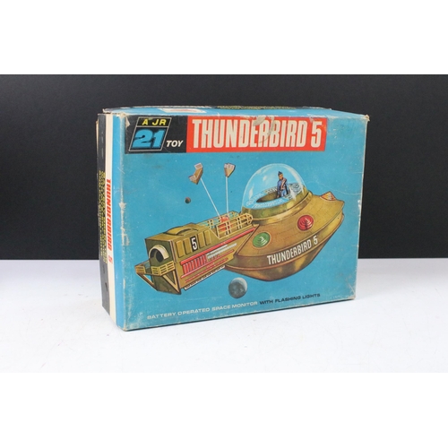 4 - Boxed AJ Rosenthal 21 Thunderbirds Thunderbird 5 batter operated model, with 3 x accessory parts (gd... 