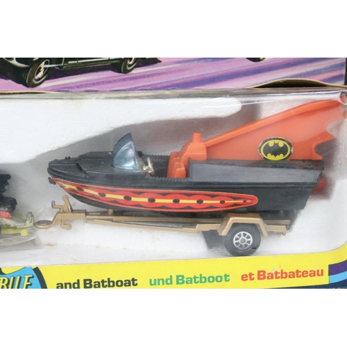 41 - Boxed Corgi 3 Batmobile and Batboat diecast model set, complete with Batman & Robin figure, 10 x mis... 