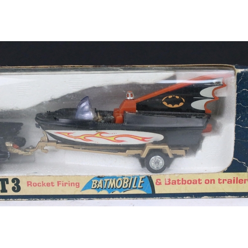 42 - Boxed Corgi Gift Set GS3 Rocket Firing Batmobile & Batboat on Trailer diecast model, with 2 x Batman... 