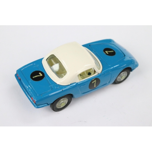 45 - Boxed Corgi 319 Lotus Elan Coupe diecast model in blue body with white roof and off white interior, ... 