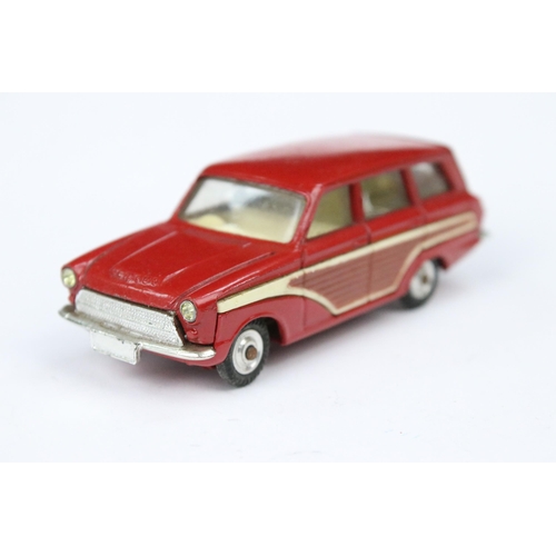 52 - Four boxed Corgi diecast models to include 210S Citroen DS19 in red with lemon yellow interior, 234 ... 