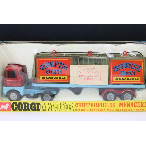 54 - Boxed Corgi Major 1139 Chipperfields Circus Menagerie Scammel Handyman mk3 Tractor Unit & Trailer di... 