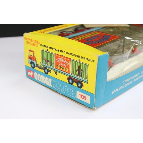 54 - Boxed Corgi Major 1139 Chipperfields Circus Menagerie Scammel Handyman mk3 Tractor Unit & Trailer di... 