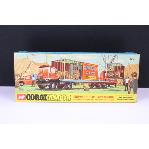 54 - Boxed Corgi Major 1139 Chipperfields Circus Menagerie Scammel Handyman mk3 Tractor Unit & Trailer di... 