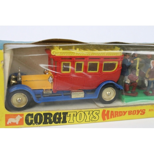 68 - Boxed Corgi 805 Hardy Boys 1912 Rolls Royce Silver Ghost diecast model complete with full band figur... 