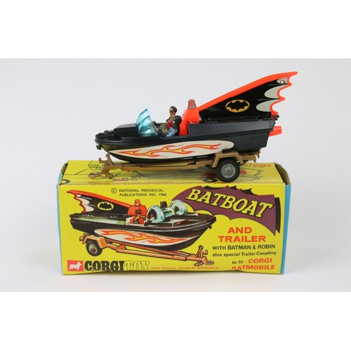 7 - Boxed Corgi 107 Batman Batboat and Trailer diecast & plastic model, complete with Batman & Robin fig... 