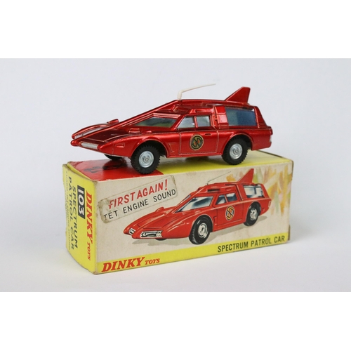 70 - Boxed Dinky 103 Spectrum Patrol Car diecast model, with aerial, some paint marks to diecast but gd o... 