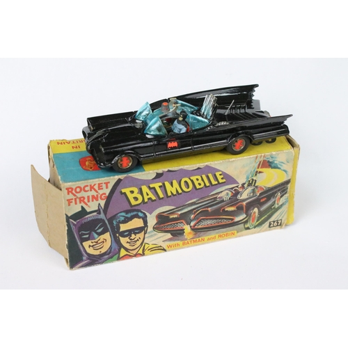 75 - Two boxed Corgi Batman diecast models to include 267 Batmobile with both Batman & Robin figures, red... 