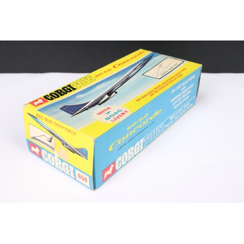 79 - Boxed Corgi 650 BAC-SUD Concorde in BOAC livery diecast model, with inner box packaging, diecast and... 