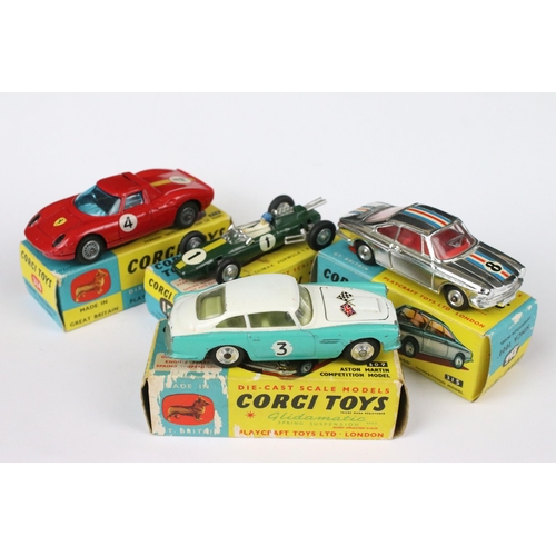 82 - Four boxed Corgi diecast models to include 314 Ferrari Berlinetta 250 Le Mans (paint chips, gd overa... 