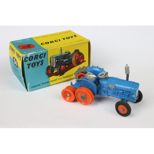 83 - Two boxed Corgi diecast models to include 54 Fordson Power Major with Roadless Half Tracks in blue (... 