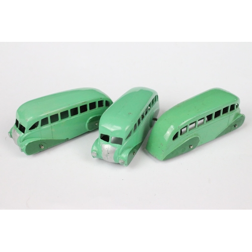 84 - Dinky Trade Box 29B Streamlined Bus diecast models containing 5 x models (3 x in two tone green and ... 