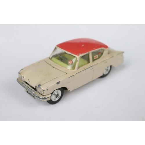 94 - Four boxed Corgi diecast models to include 234 Ford Consul Classic in pale fawn pink with lemon yell... 