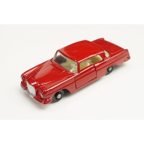 95 - Three boxed Matchbox 75 Series diecast models to include 53 Mercedes Benz Coupe in red, 29 Austin A5... 