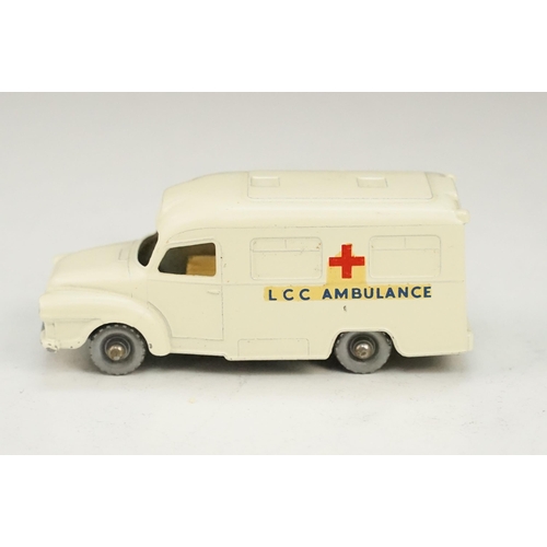 97 - Two boxed Matchbox 75 Series No 14 Lomas Ambulance diecast models, both variants, one with silver wh... 