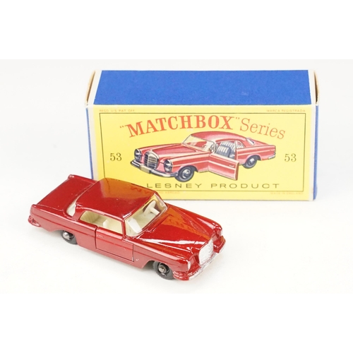 98 - 12 Boxed Matchbox Series diecast models to include 35 Snow Trac, 52 BRM Racing Car, 5 London Bus, 34... 