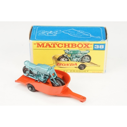 98 - 12 Boxed Matchbox Series diecast models to include 35 Snow Trac, 52 BRM Racing Car, 5 London Bus, 34... 