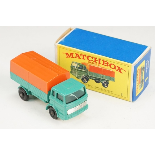 98 - 12 Boxed Matchbox Series diecast models to include 35 Snow Trac, 52 BRM Racing Car, 5 London Bus, 34... 