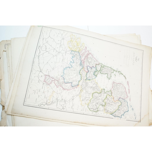 137 - Over 90 19th and early 20th century paper maps, mainly from Weekly Dispatch Atlas (Weller, Edward an... 