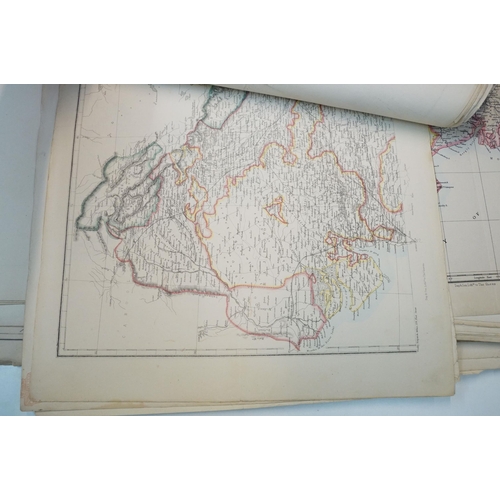 137 - Over 90 19th and early 20th century paper maps, mainly from Weekly Dispatch Atlas (Weller, Edward an... 