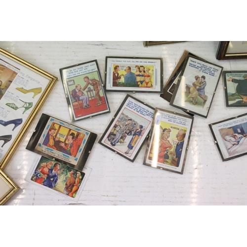 270 - Assorted framed early vintage advertising posters to include Morris, Humber, Whitbread's Pale Ale, D... 