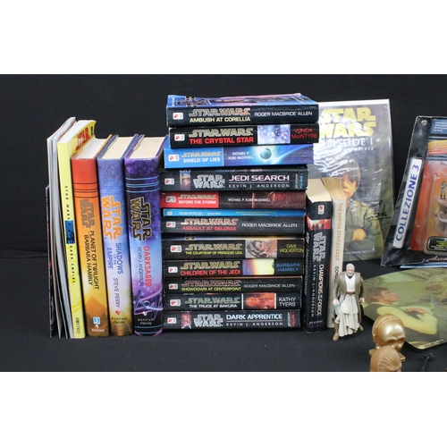 423 - Star Wars - Ephemera and collectables to include 17 x books (3 x hardback), 2 x signed Episode I Com... 