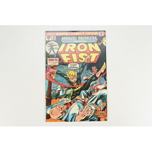 388 - Comics - Two Marvel Iron Fist comics to include Iron Fist issue #1 US version, faint crease to cover... 